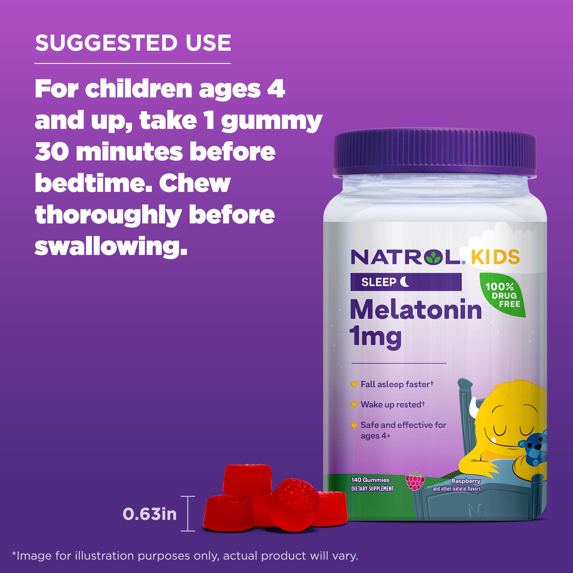 Foto 8 pulgar | Suplemento Natrol Kids de Melatonina 1 mg Gomitas para Dormir 140 Unidades - Venta Internacional