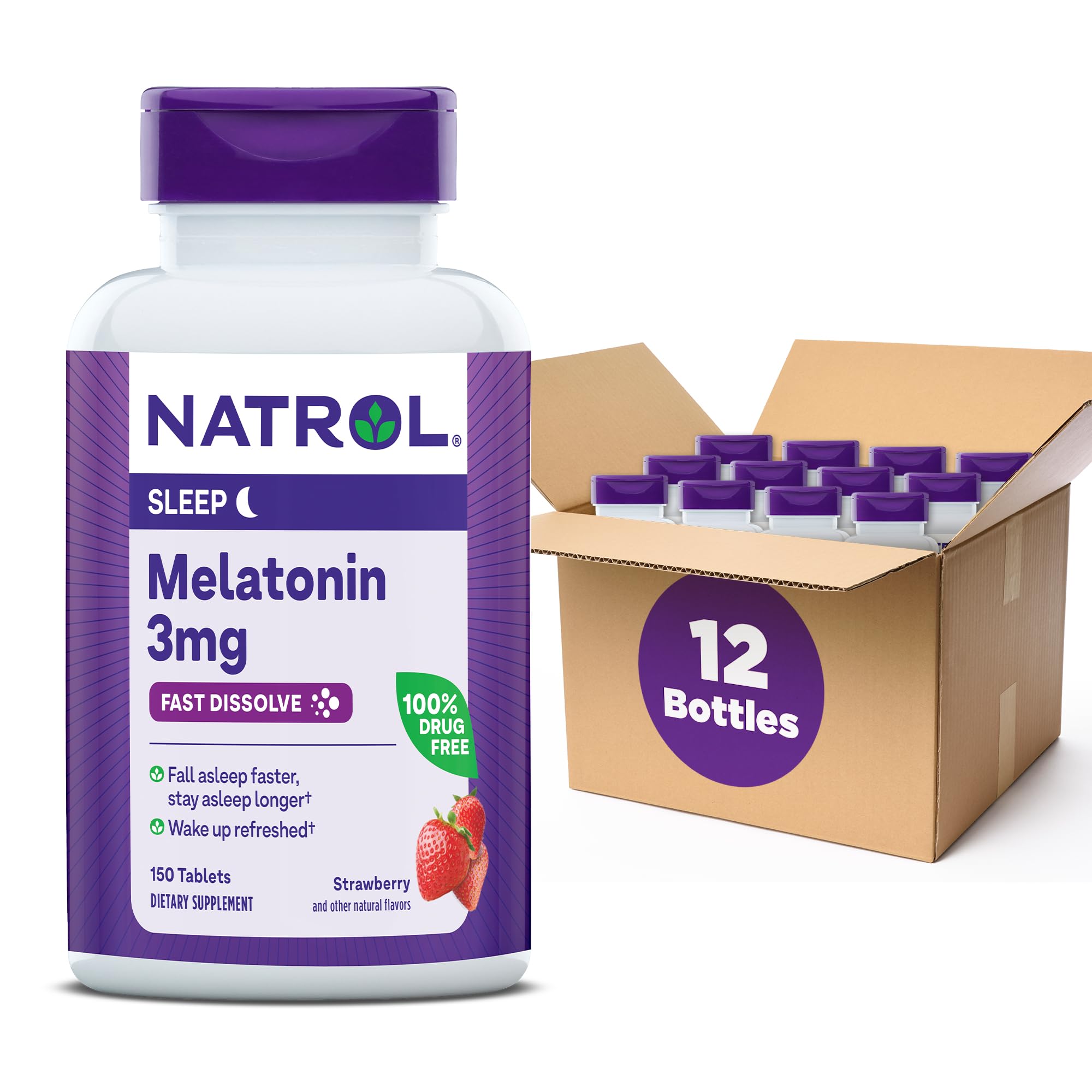 Foto 2 pulgar | Suplemento Natrol Melatonin 3 Mg de Fresa 150 Comprimidos - Venta Internacional