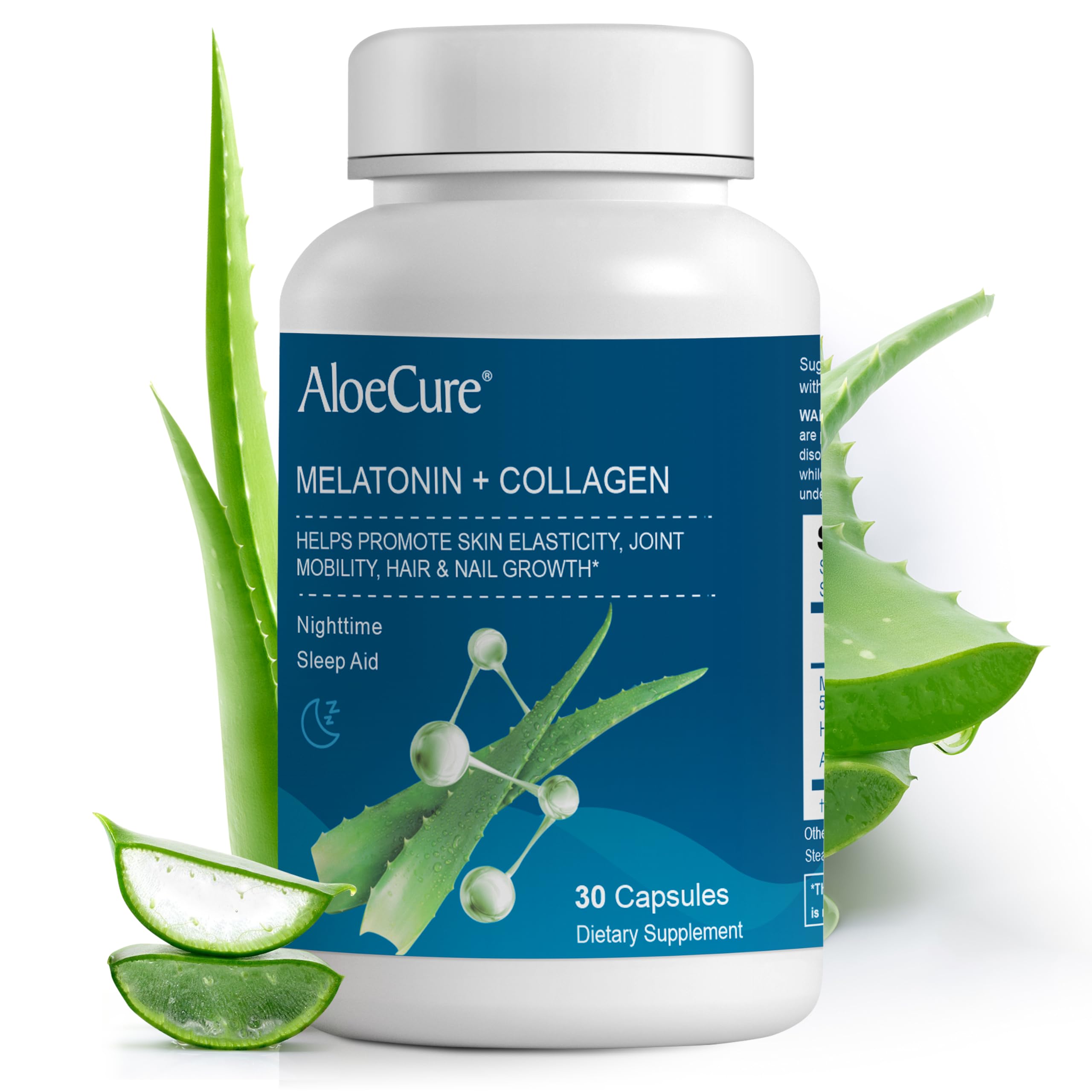 Foto 2 pulgar | Suplemento Aloecure Natural Melatonin+colágeno 30 Cápsulas - Venta Internacional