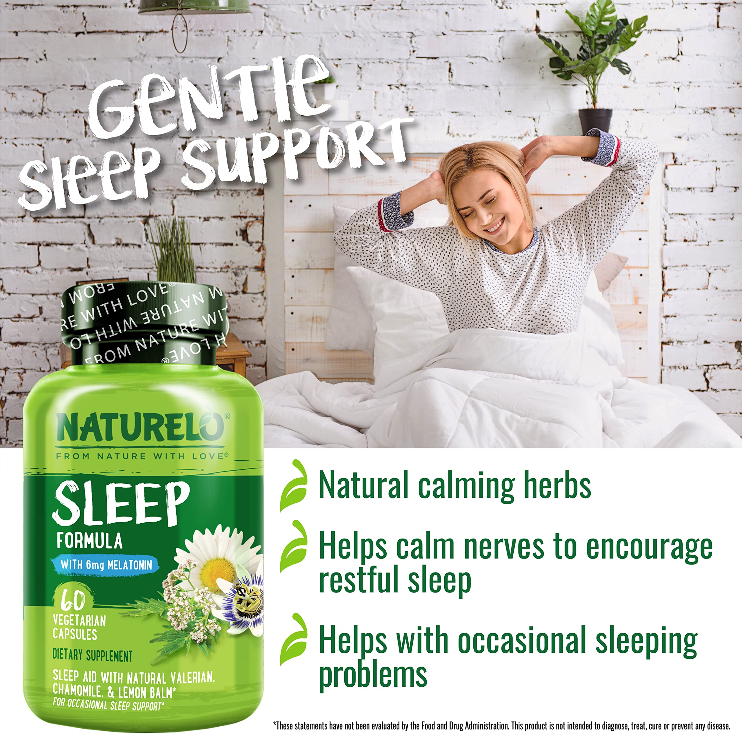Foto 6 | Sleep Aid Naturelo con Melatonina Magnesio y Gaba 60 Cápsulas - Venta Internacional