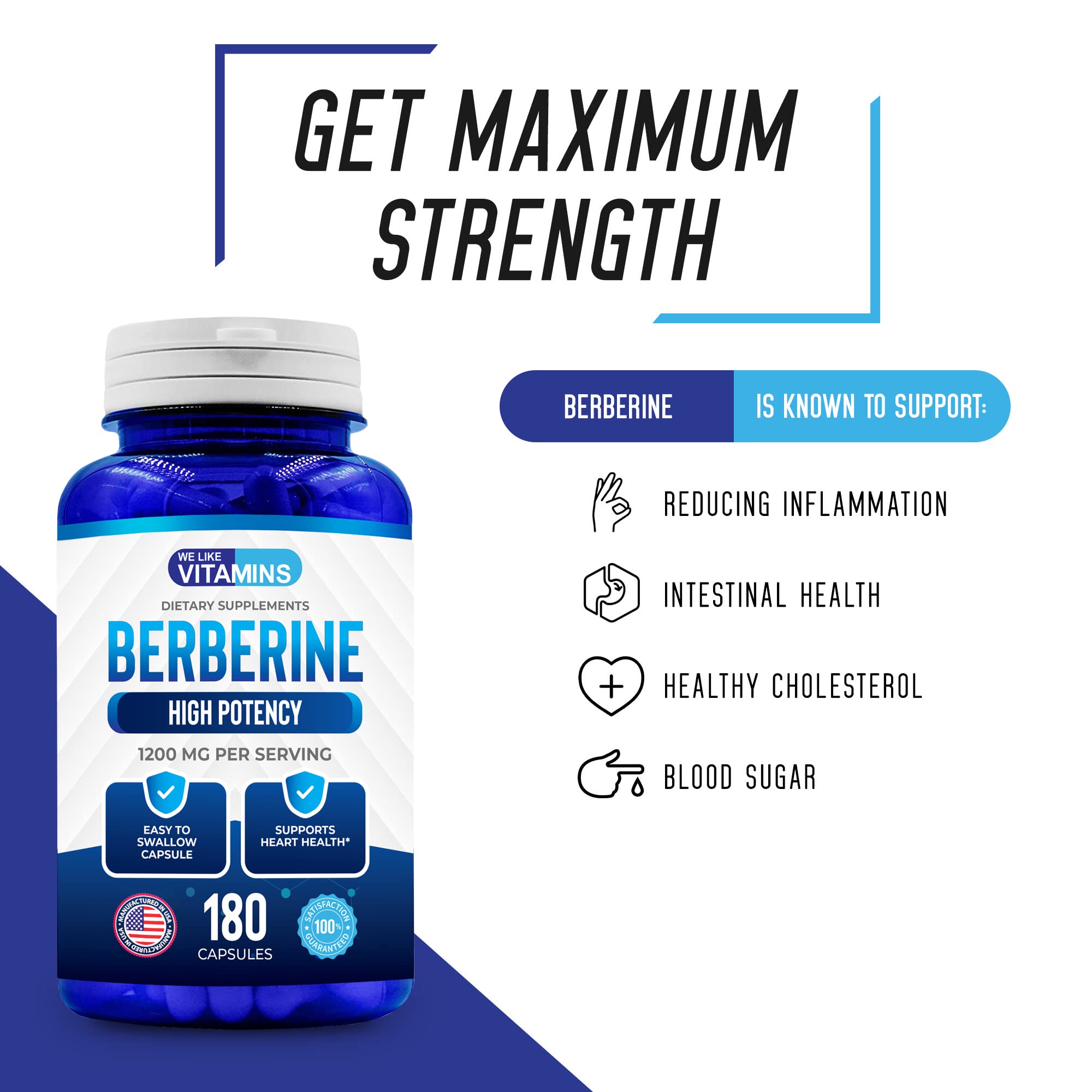 Foto 5 pulgar | Suplemento We Like Vitamins Berberine Hcl 1200 Mg 180 Cápsulas - Venta Internacional