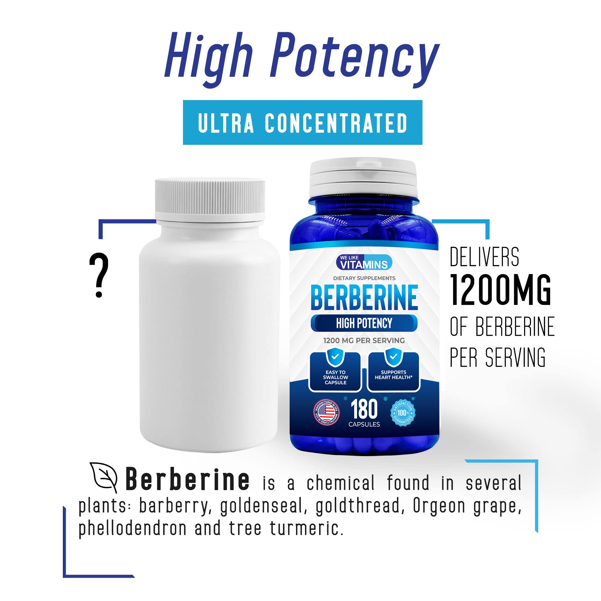 Foto 5 | Suplemento We Like Vitamins Berberine Hcl 1200 Mg 180 Cápsulas - Venta Internacional