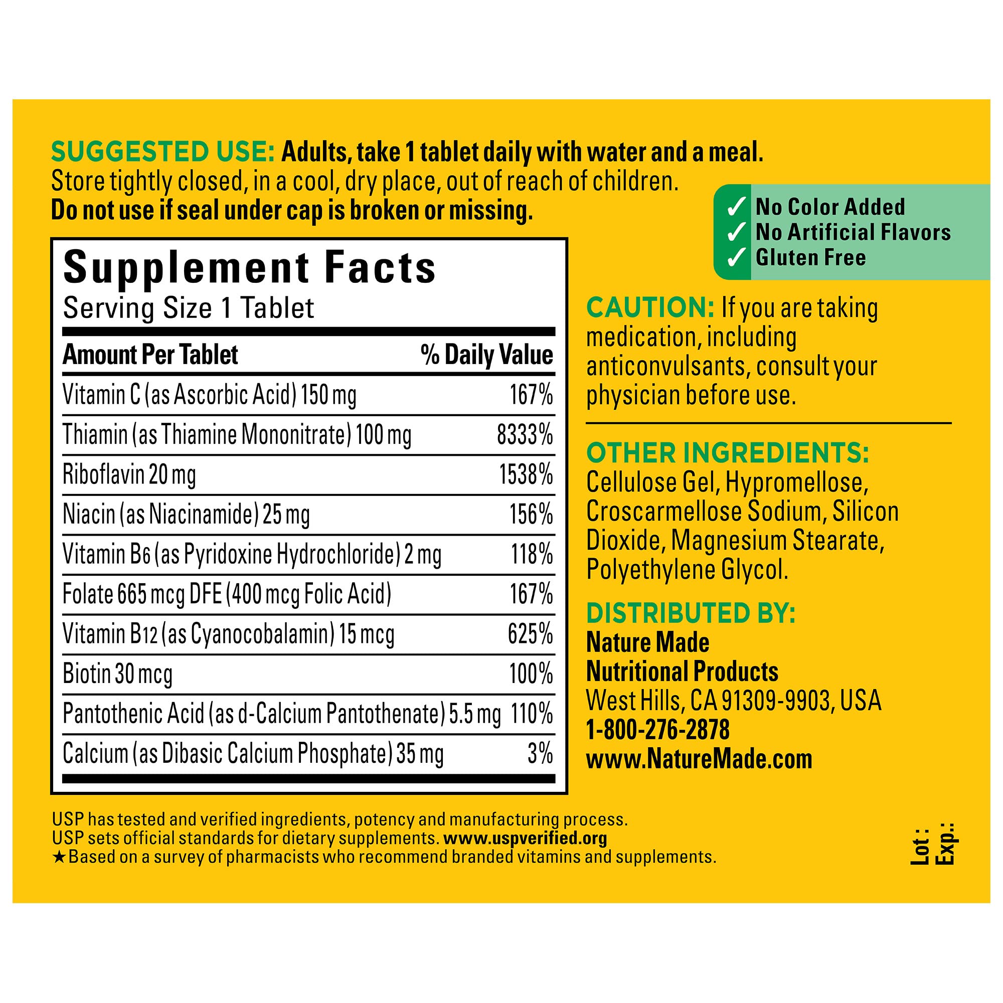 Foto 7 pulgar | Suplemento Nature Made Super B Complex con Vitamina C 140 Tabletas - Venta Internacional