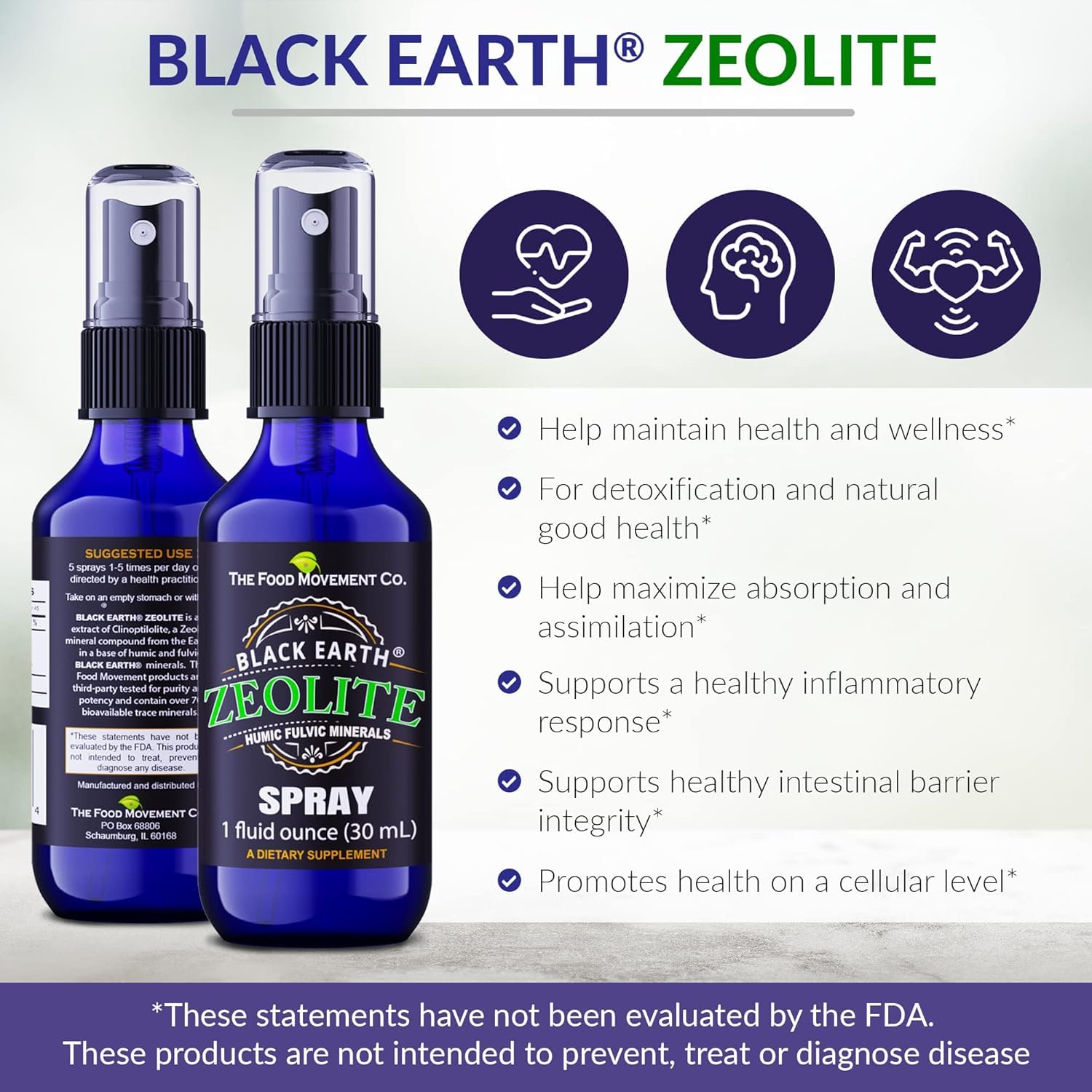 Foto 5 | Suplemento Zeolita Black Earth Con Ácido Fúlvico Húmico 30 Ml 2 Paquetes - Venta Internacional