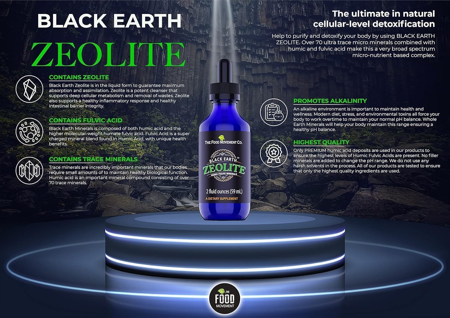 Foto 7 | Suplemento Zeolita Black Earth Con Ácido Fúlvico Húmico 30 Ml 2 Paquetes - Venta Internacional