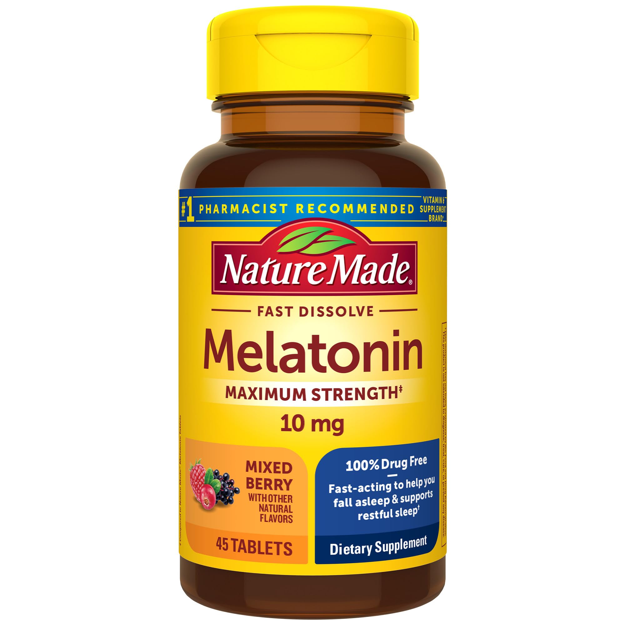 Melatonina de Disolución Rápida Sleep Aid Nature Made 10 mg 45 Comprimidos - Venta Internacional