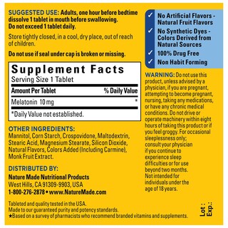 Foto 5 | Melatonina de Disolución Rápida Sleep Aid Nature Made 10 mg 45 Comprimidos - Venta Internacional