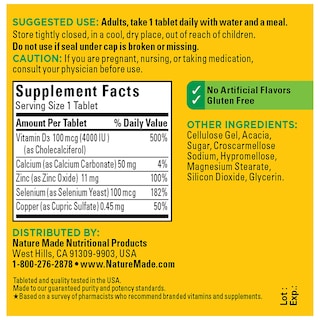 Foto 5 | Suplementos Nature Made Supercomplejo Inmunitario Vitamina D 70 Comprimidos - Venta Internacional