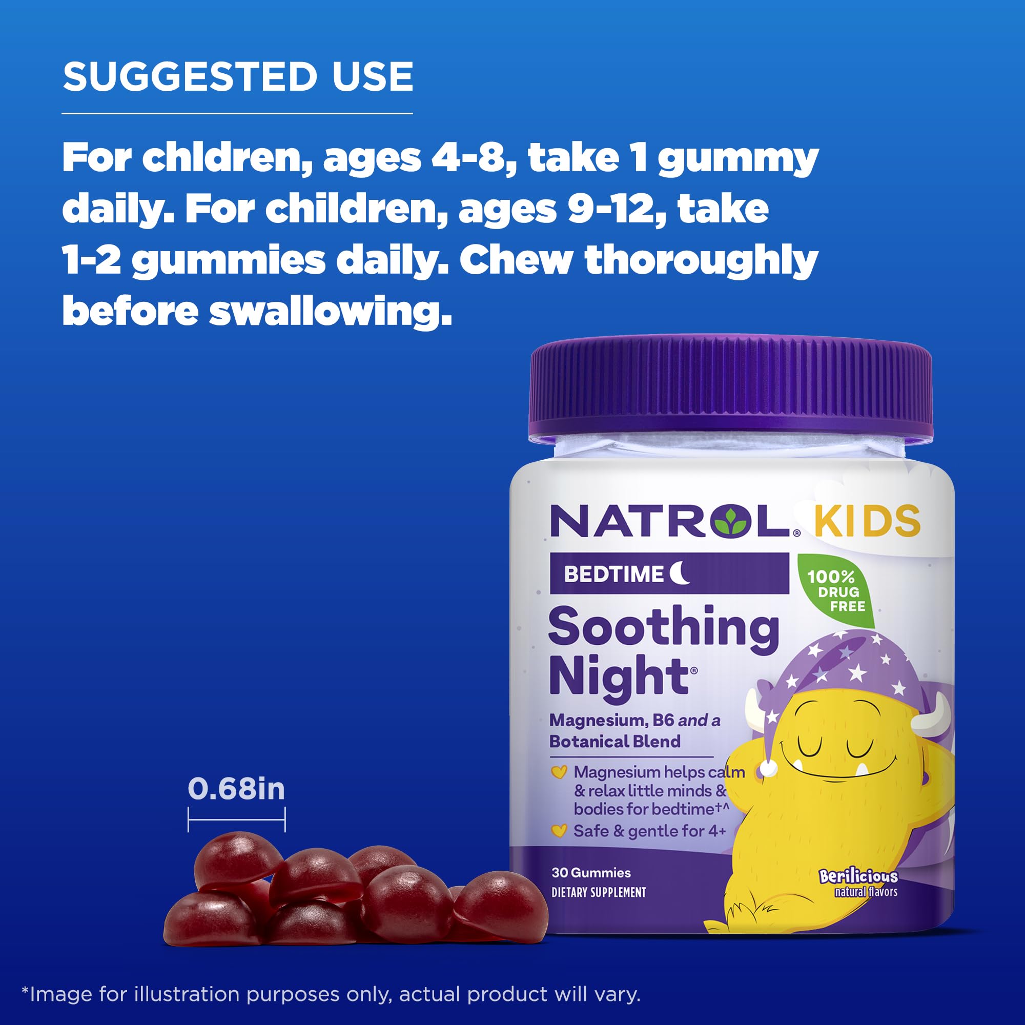 Foto 7 pulgar | Suplementos Natrol Kids Gomitas de Magnesio Relajantes para la Noche 30 Gomitas - Venta Internacional