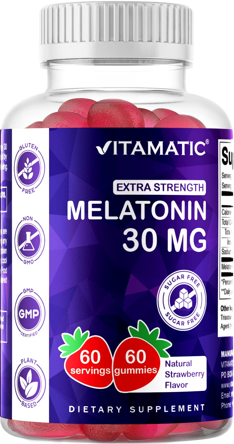 Foto 2 pulgar | Suplemento Vitamático en Gomitas de Melatonina 30 mg 60 Porciones - Venta Internacional