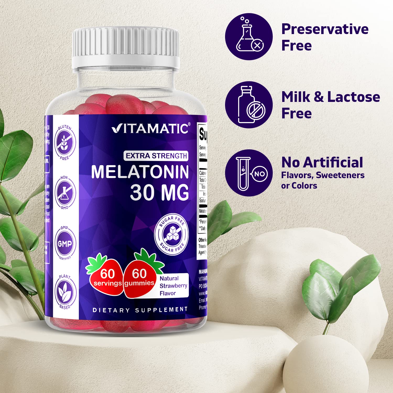 Foto 4 pulgar | Suplemento Vitamático en Gomitas de Melatonina 30 mg 60 Porciones - Venta Internacional