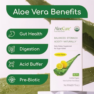 Foto 2 | Jugo de Aloe Vera Orgánico Aloecure Sabor Limón 500 ml - Venta Internacional
