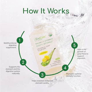 Foto 3 | Jugo de Aloe Vera Orgánico Aloecure Sabor Limón 500 ml - Venta Internacional