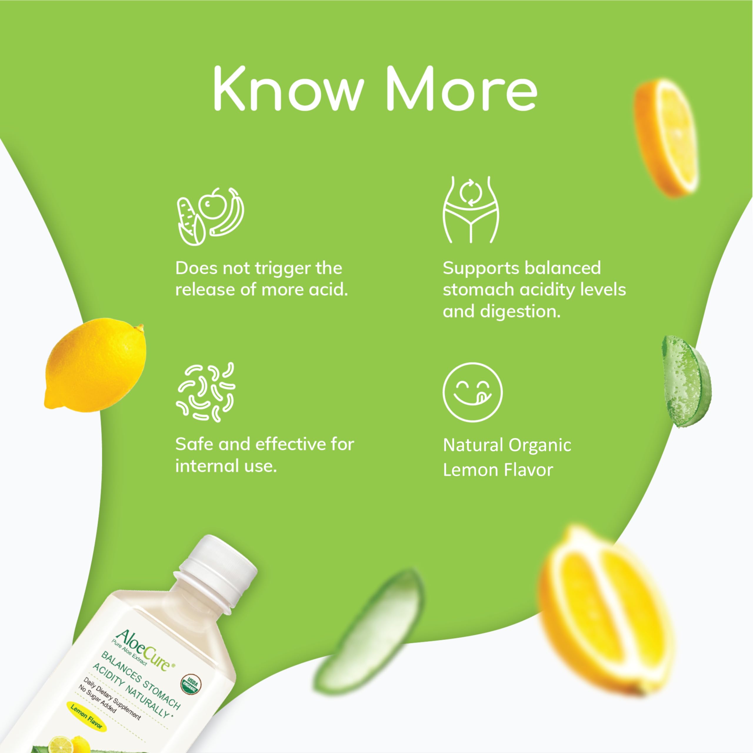 Foto 5 pulgar | Jugo de Aloe Vera Orgánico Aloecure Sabor Limón 500 ml - Venta Internacional