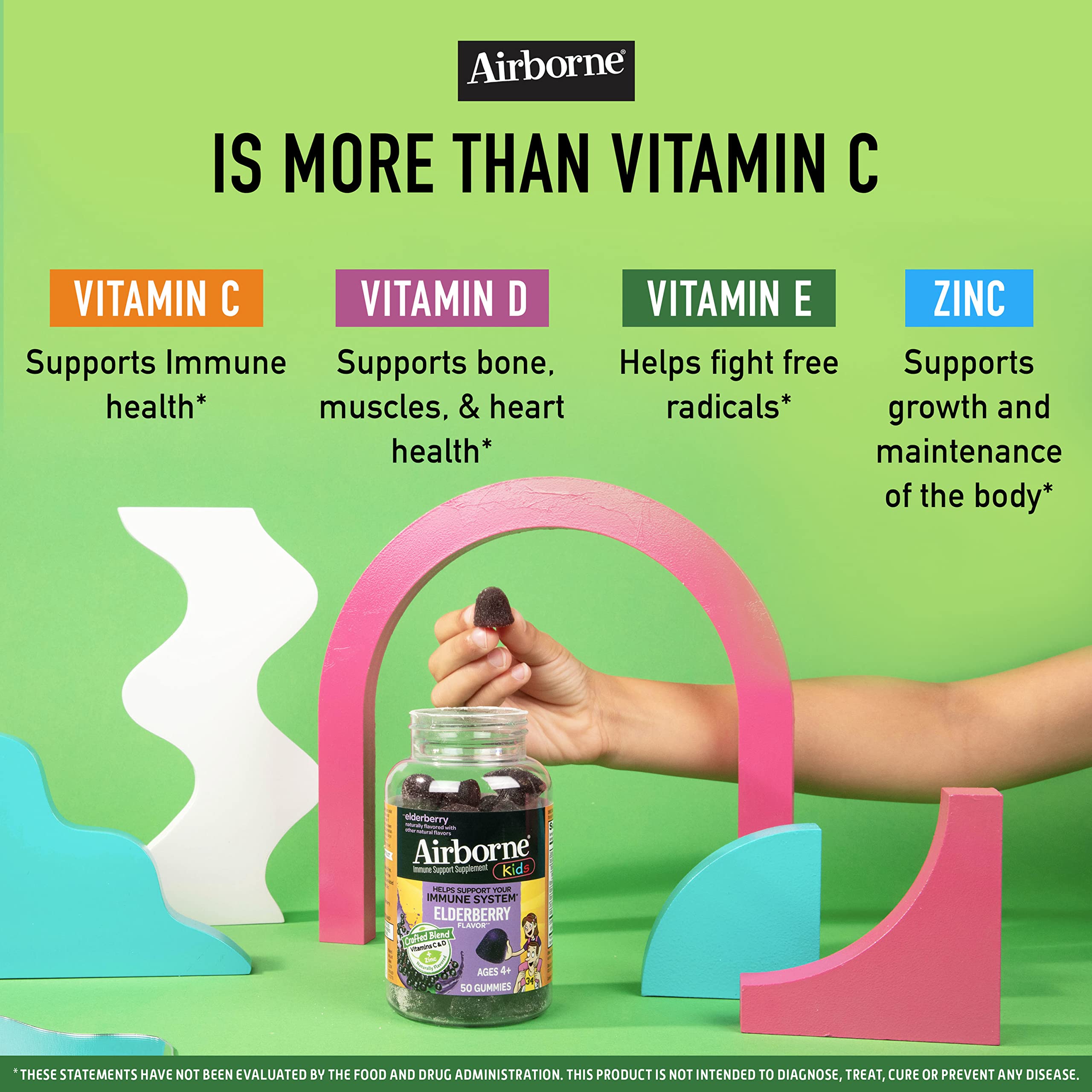 Foto 5 pulgar | Gomitas Airborne Kids Saúco + Zinc y Vitamina C 50 Unidades - Venta Internacional