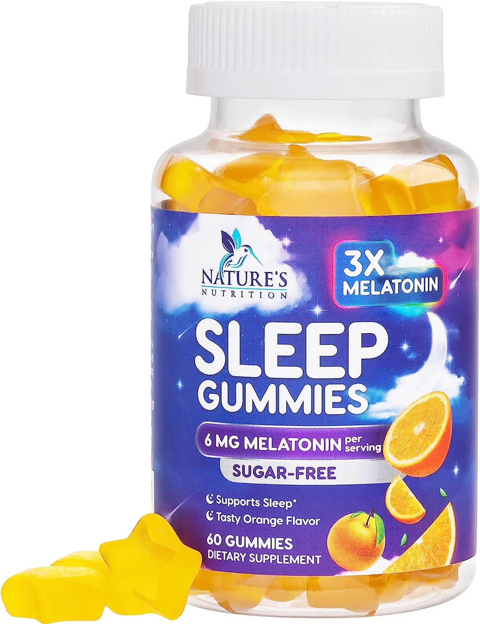 Foto 2 pulgar | Gominolas Sleep Gummies Nature's Nutrition Melatonina 6 mg sin Azúcar - Venta Internacional