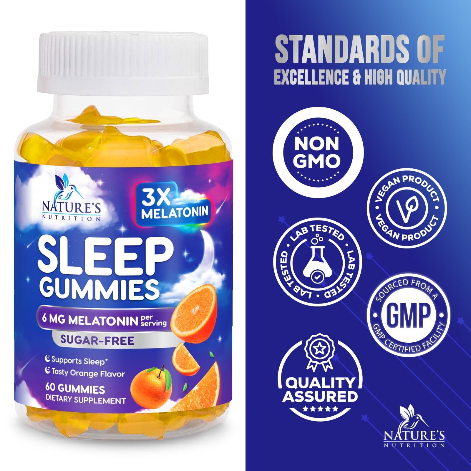 Foto 5 pulgar | Gominolas Sleep Gummies Nature's Nutrition Melatonina 6 mg sin Azúcar - Venta Internacional
