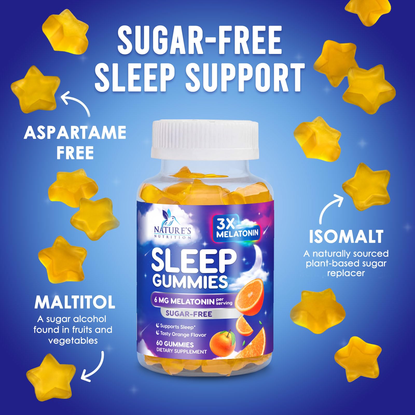 Foto 7 pulgar | Gominolas Sleep Gummies Nature's Nutrition Melatonina 6 mg sin Azúcar - Venta Internacional