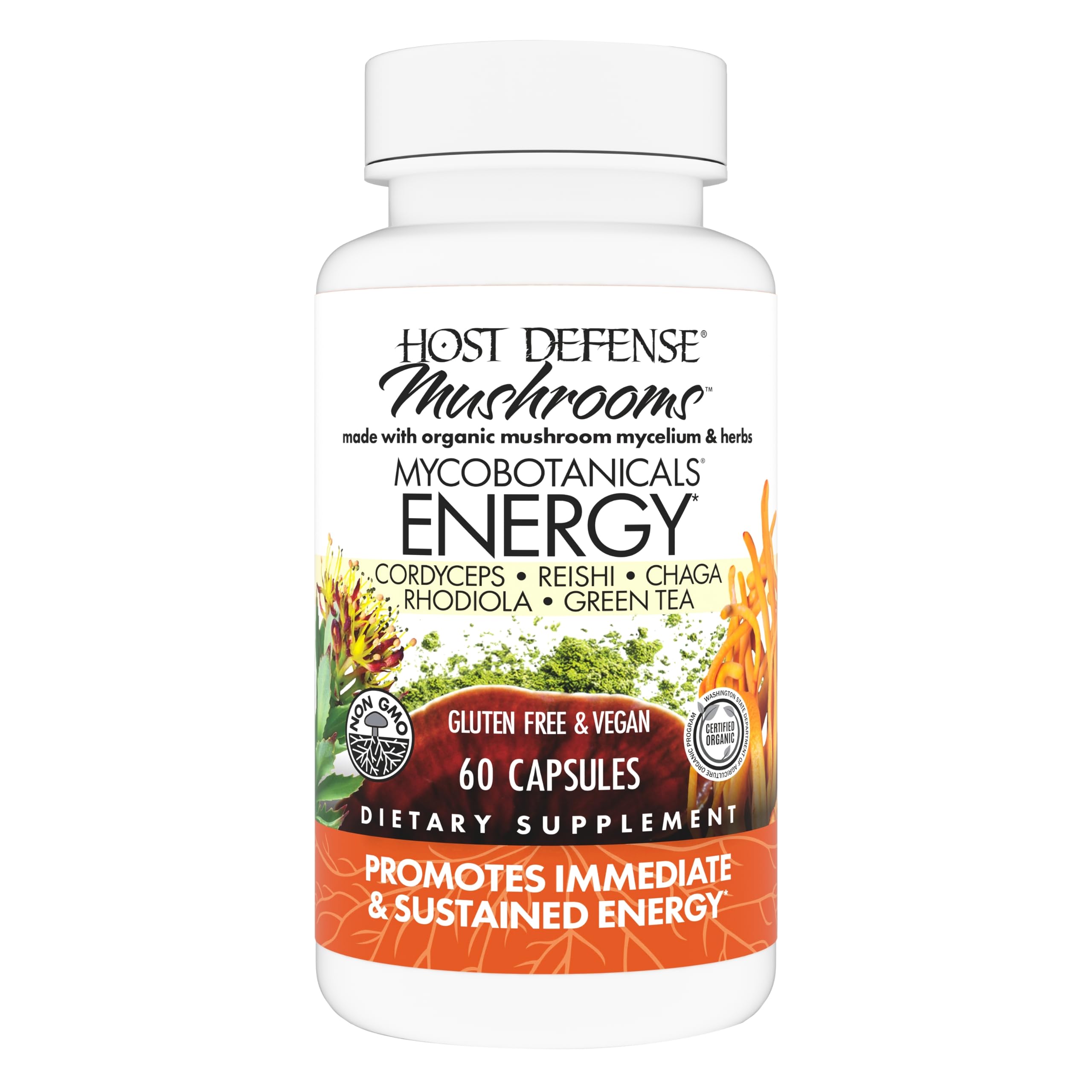 Foto 2 pulgar | Suplemento Host Defense Mycobotanicals Energy 60 Cápsulas - Venta Internacional