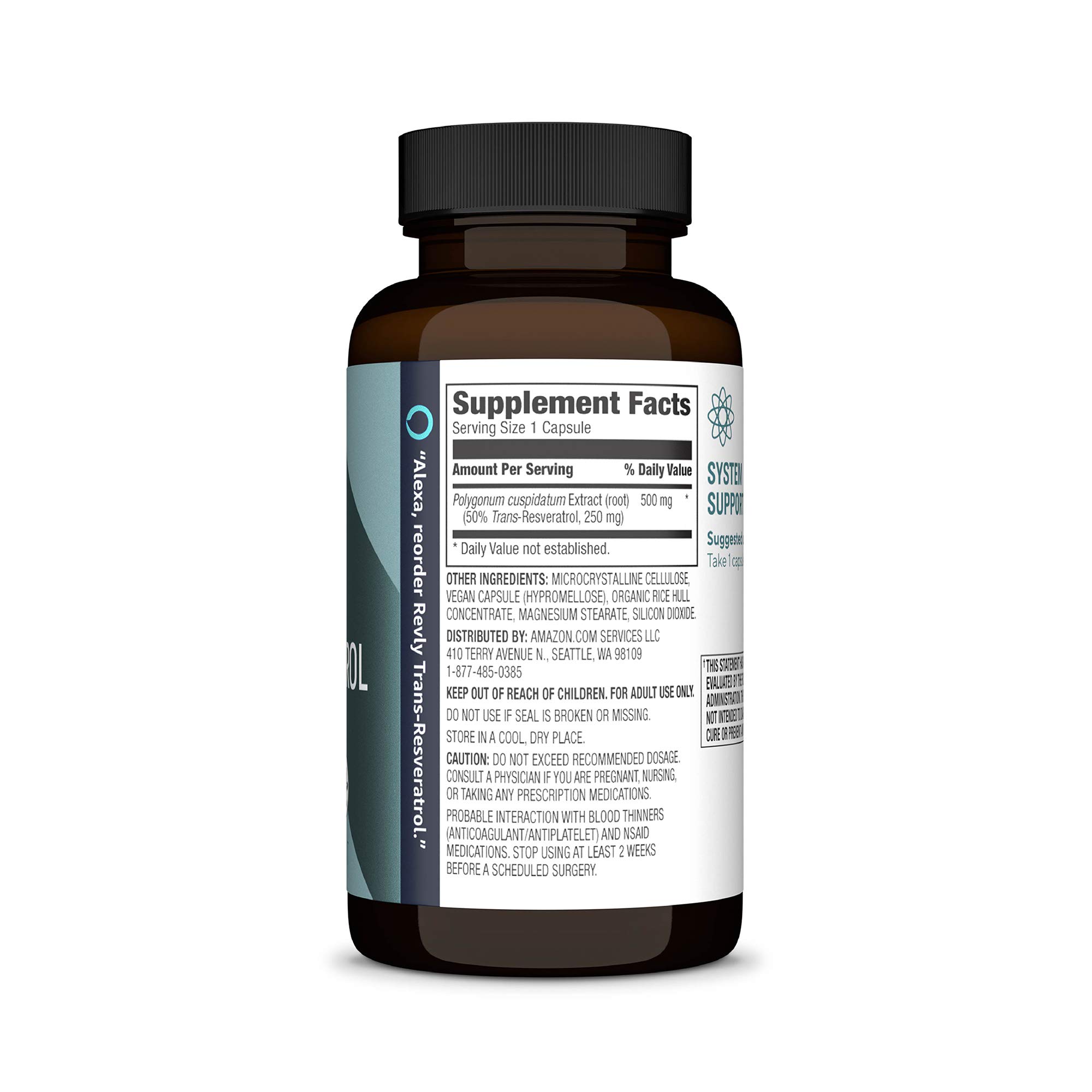 Foto 3 pulgar | Suplemento Revly Trans-resveratrol 250 Mg 60 Cápsulas - Venta Internacional