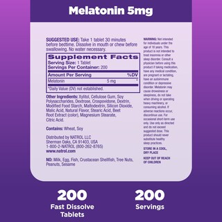 Foto 6 | Sleep Aid Natrol Sleep Melatonina 5 mg 200 Comprimidos - Venta Internacional