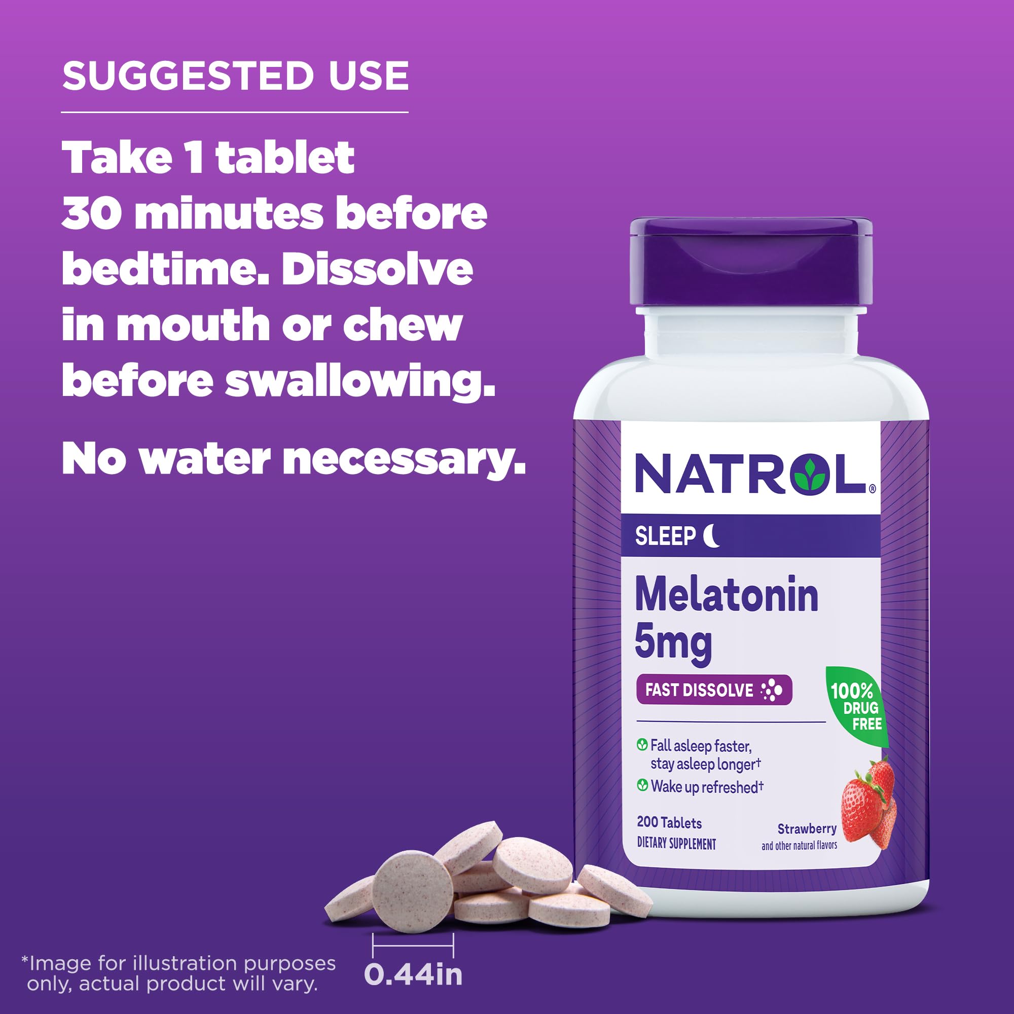 Foto 8 pulgar | Sleep Aid Natrol Sleep Melatonina 5 mg 200 Comprimidos - Venta Internacional