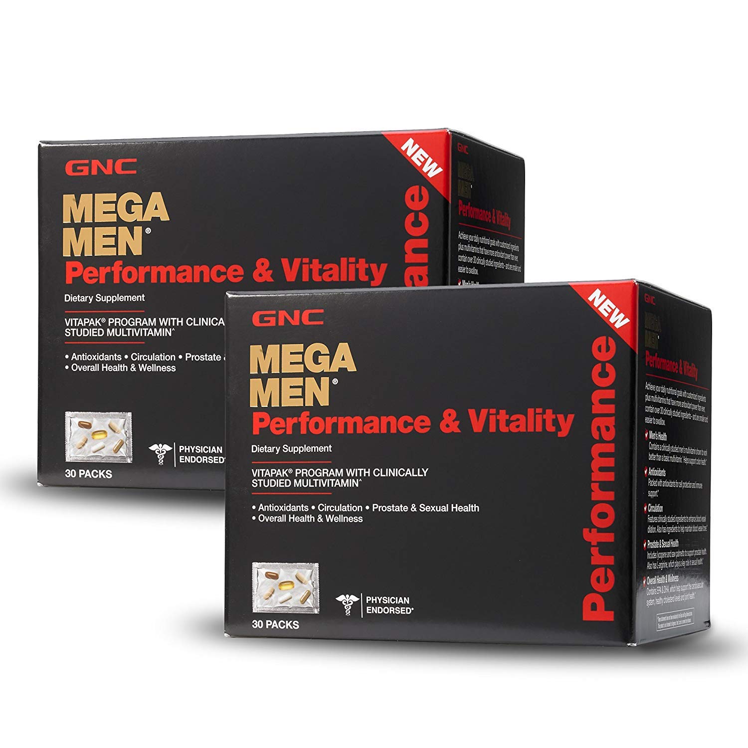 Programa Vitapak GNC Mega Men Performance Vitality 30 Paquetes - Venta Internacional