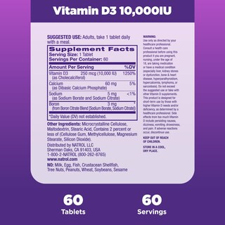 Foto 5 | Suplemento Natrol de Vitamina D3 10,000 Ui 60 Tabletas - Venta Internacional