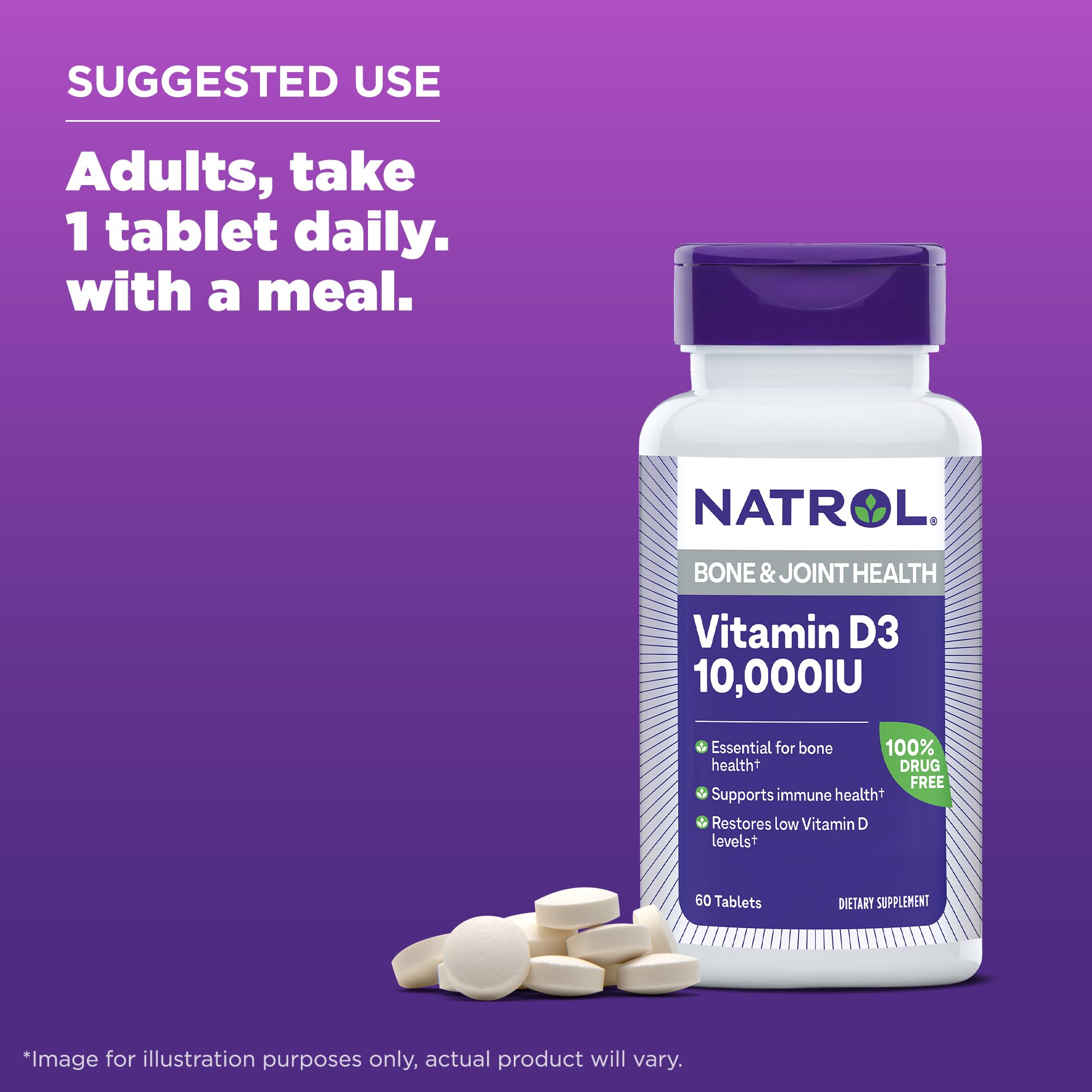 Foto 7 pulgar | Suplemento Natrol de Vitamina D3 10,000 Ui 60 Tabletas - Venta Internacional