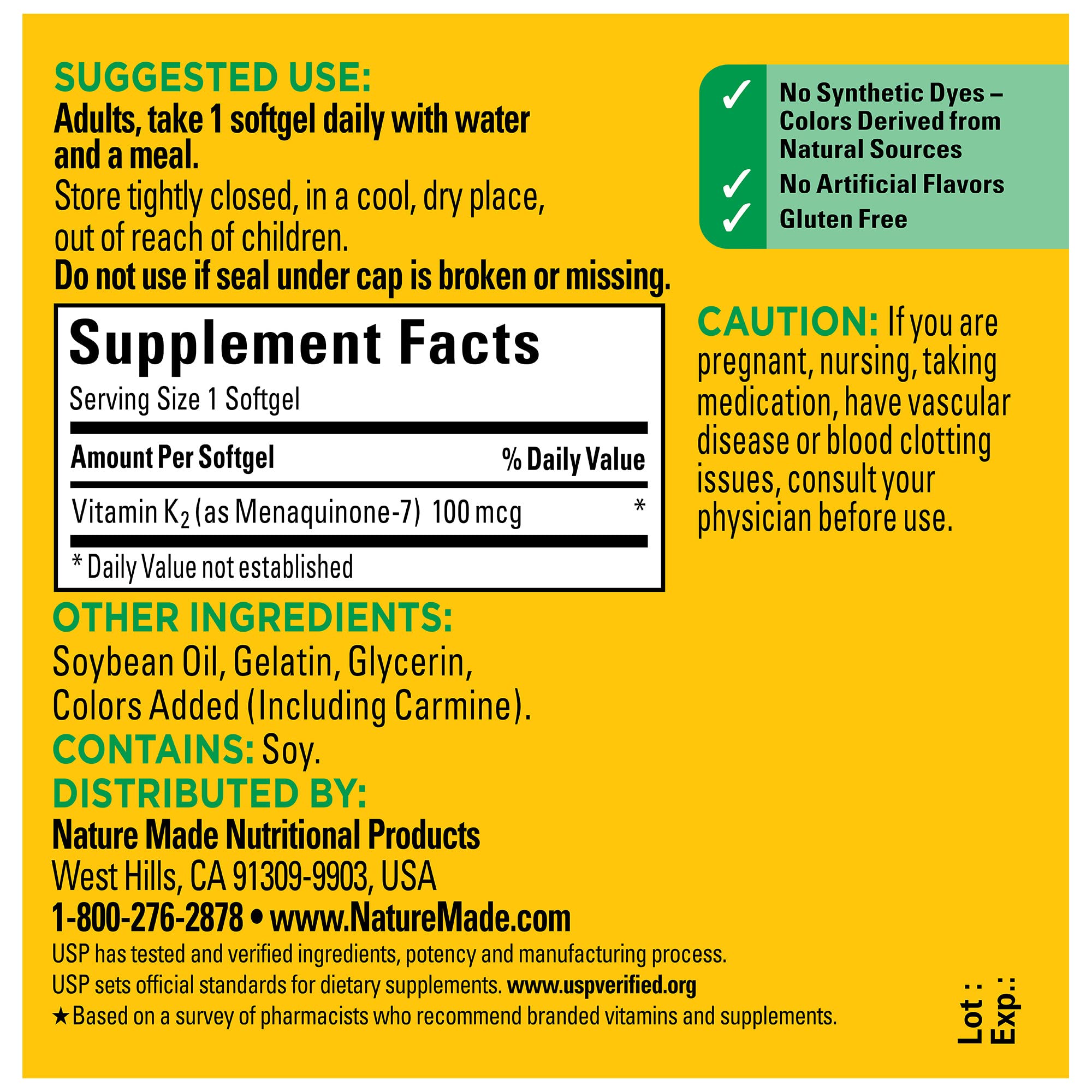 Foto 6 pulgar | Suplementos de Vitamina K2 Nature Made 100 mcg 30 Cápsulas Blandas - Venta Internacional