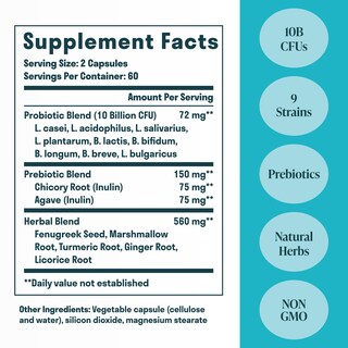Foto 2 | Suplemento Nuven Naturals Gut Health de 120 Cápsulas-Venta Internacional