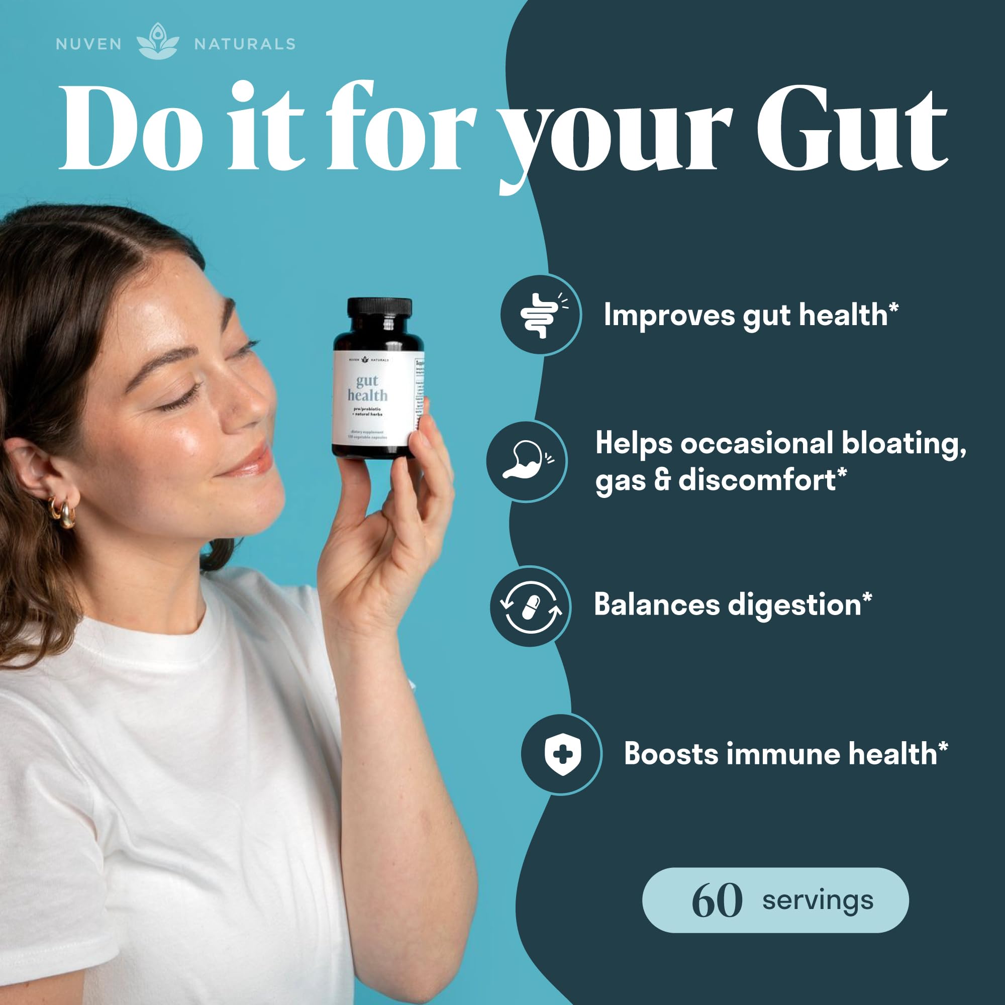 Foto 4 pulgar | Suplemento Nuven Naturals Gut Health de 120 Cápsulas-Venta Internacional