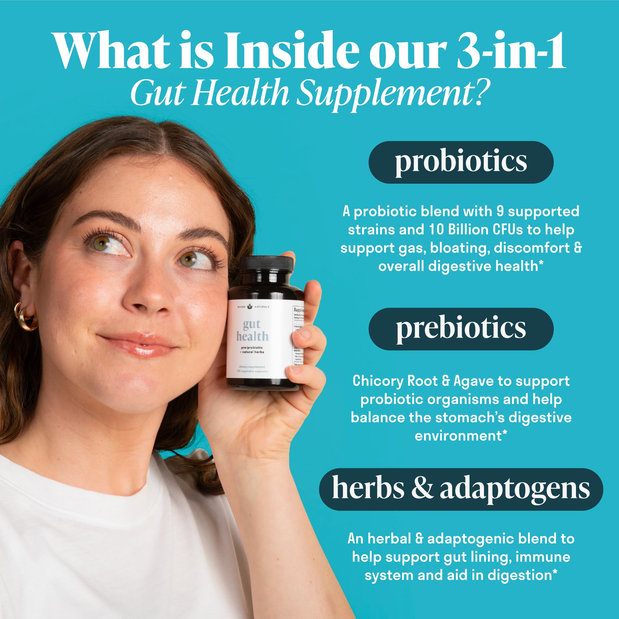 Foto 6 pulgar | Suplemento Nuven Naturals Gut Health de 120 Cápsulas-Venta Internacional