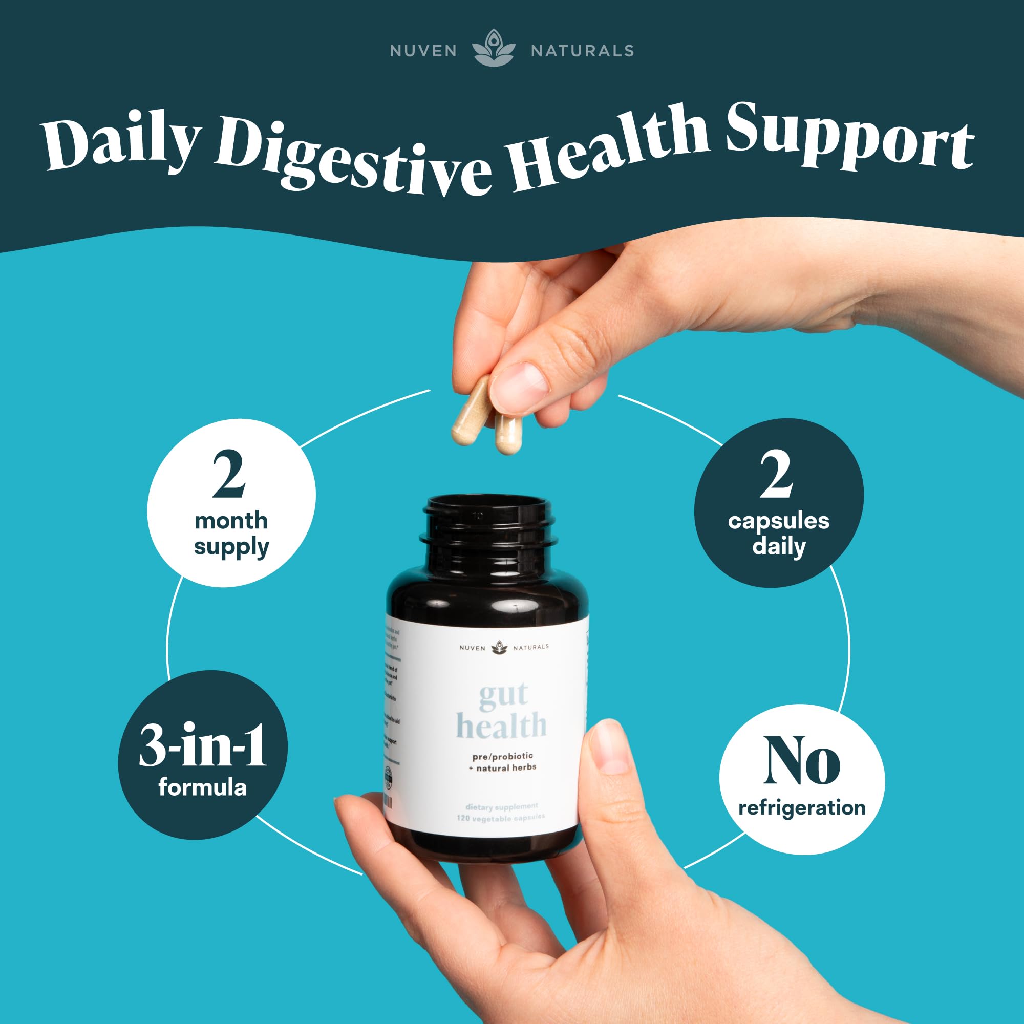 Foto 7 pulgar | Suplemento Nuven Naturals Gut Health de 120 Cápsulas-Venta Internacional