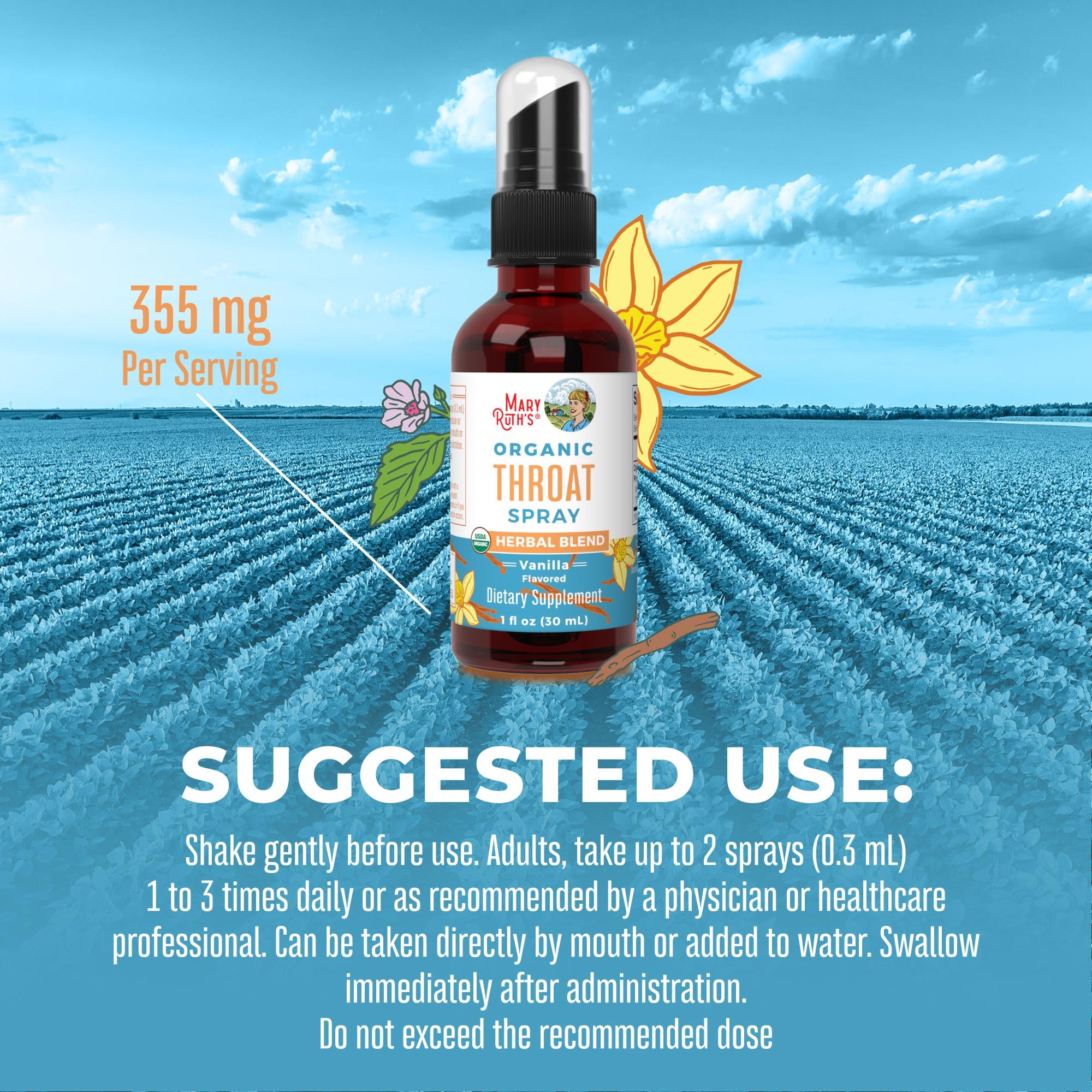 Foto 7 pulgar | Spray Para La Garganta Maryruth's Usda Organic Con Malvavisco De Gordolobo - Venta Internacional