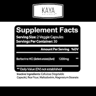 Foto 2 | Suplemento de Extracto de Berberina Hcl De Kaya Naturals 1200 mg 60 Unidades - Venta Internacional