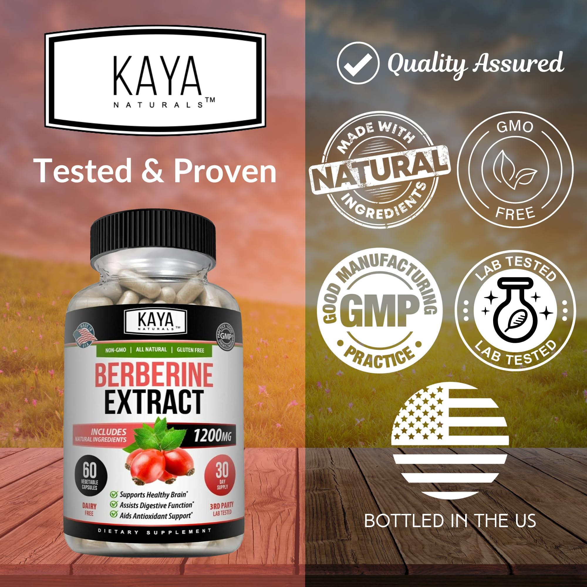 Foto 5 pulgar | Suplemento de Extracto de Berberina Hcl De Kaya Naturals 1200 mg 60 Unidades - Venta Internacional