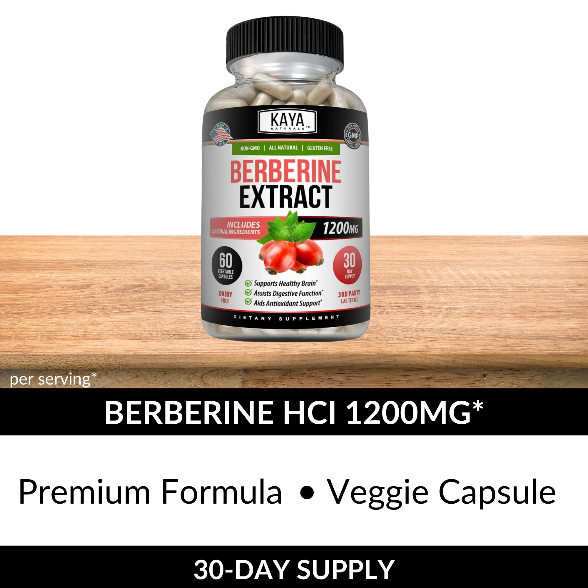 Foto 6 pulgar | Suplemento de Extracto de Berberina Hcl De Kaya Naturals 1200 mg 60 Unidades - Venta Internacional