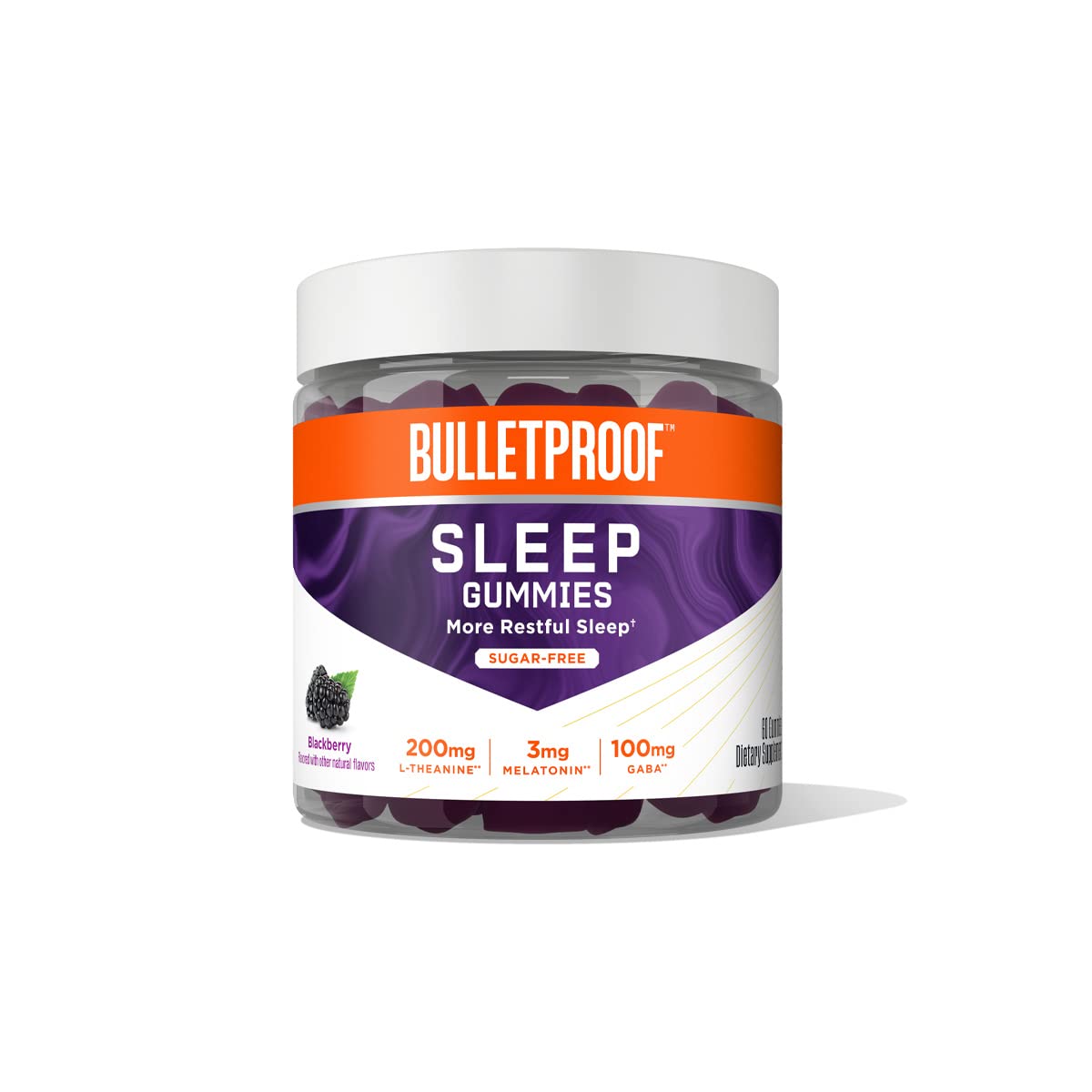Foto 2 pulgar | Sleep Gummies Bulletproof Sin Azúcar Sabor Mora 60 Unidades - Venta Internacional