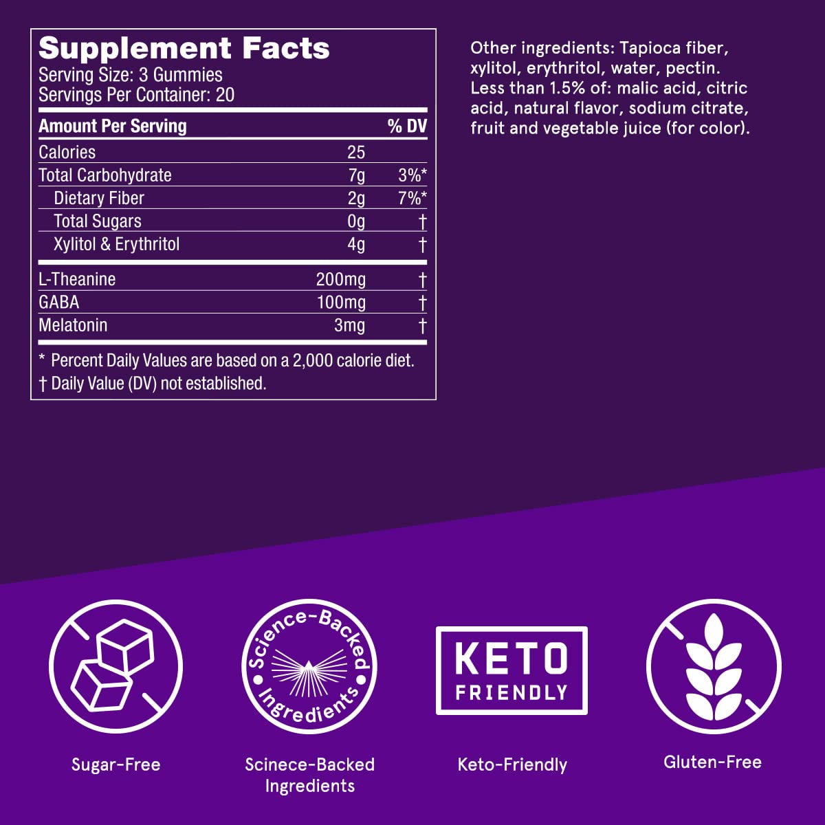 Foto 3 pulgar | Sleep Gummies Bulletproof Sin Azúcar Sabor Mora 60 Unidades - Venta Internacional