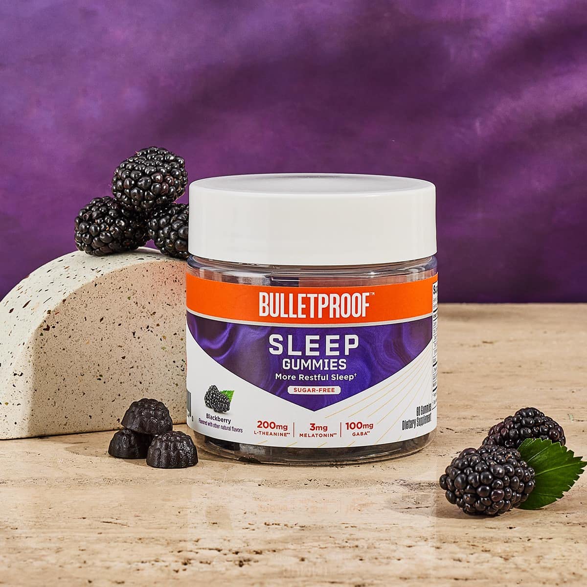Foto 4 pulgar | Sleep Gummies Bulletproof Sin Azúcar Sabor Mora 60 Unidades - Venta Internacional