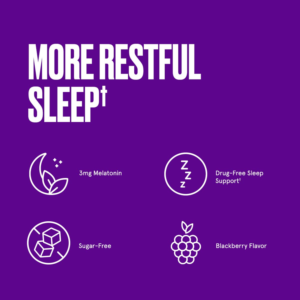 Foto 5 pulgar | Sleep Gummies Bulletproof Sin Azúcar Sabor Mora 60 Unidades - Venta Internacional