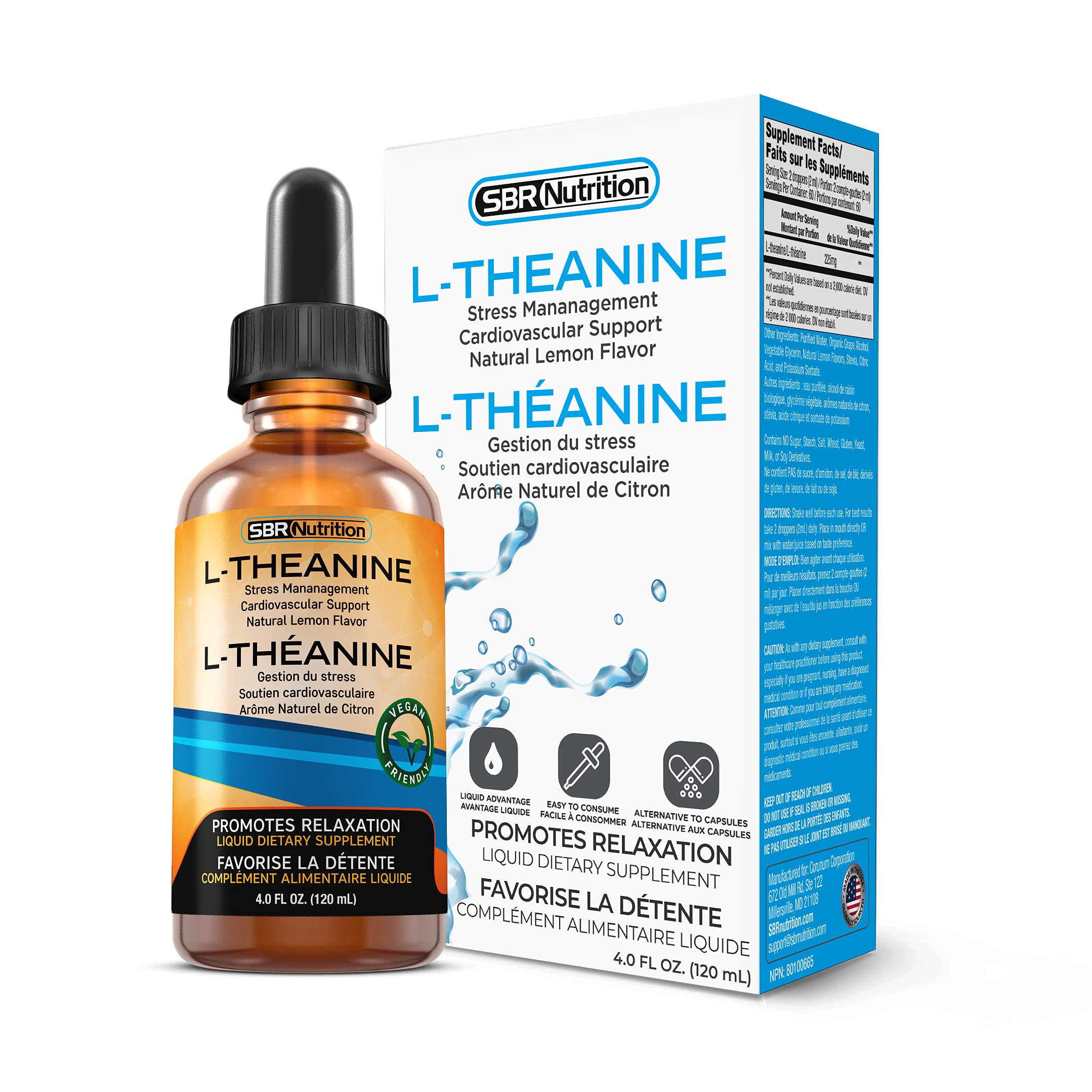 Foto 3 pulgar | Gotas Líquidas De L-teanina Sbr Nutrition de 120 ml- Venta Internacional