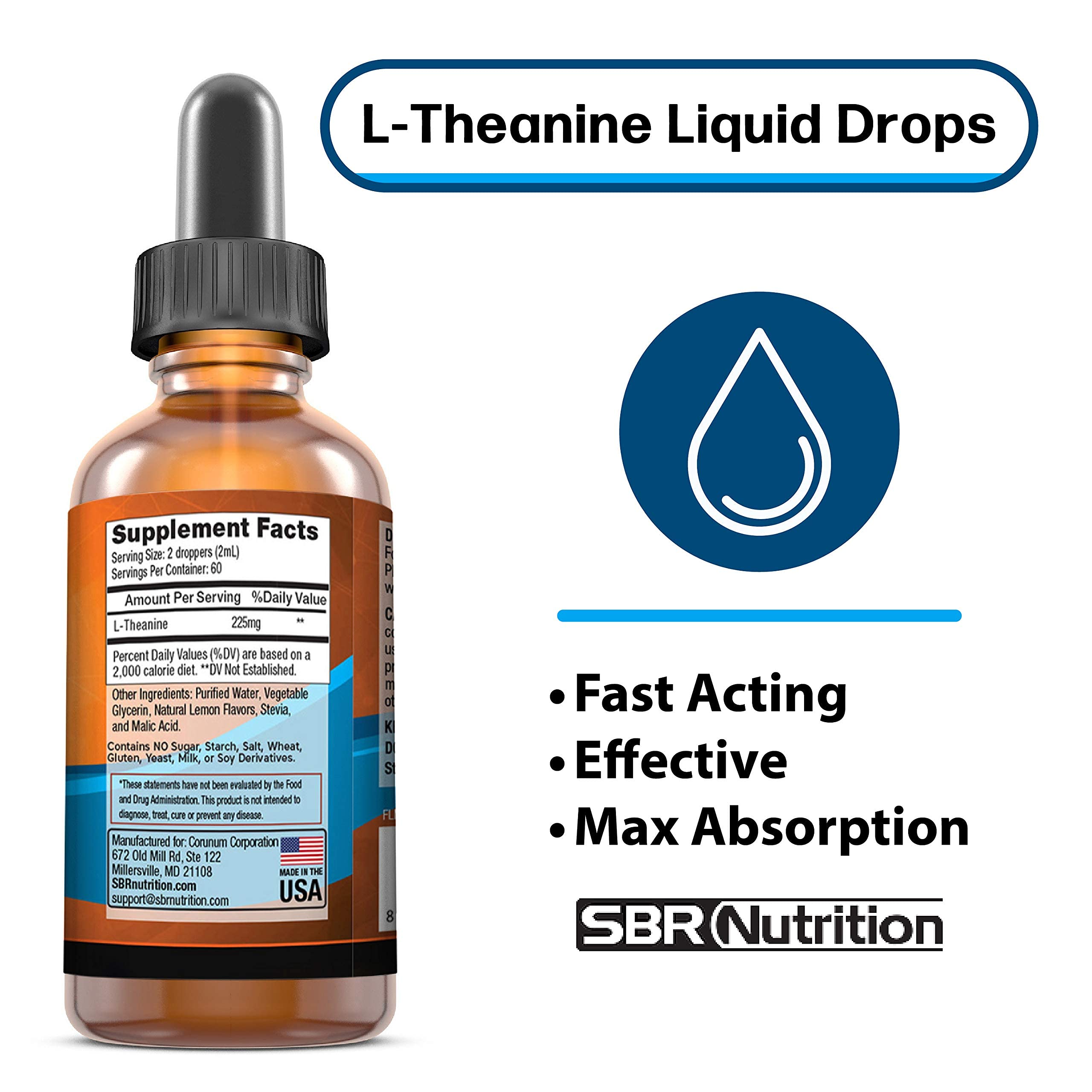 Foto 3 | Gotas Líquidas De L-teanina Sbr Nutrition de 120 ml- Venta Internacional