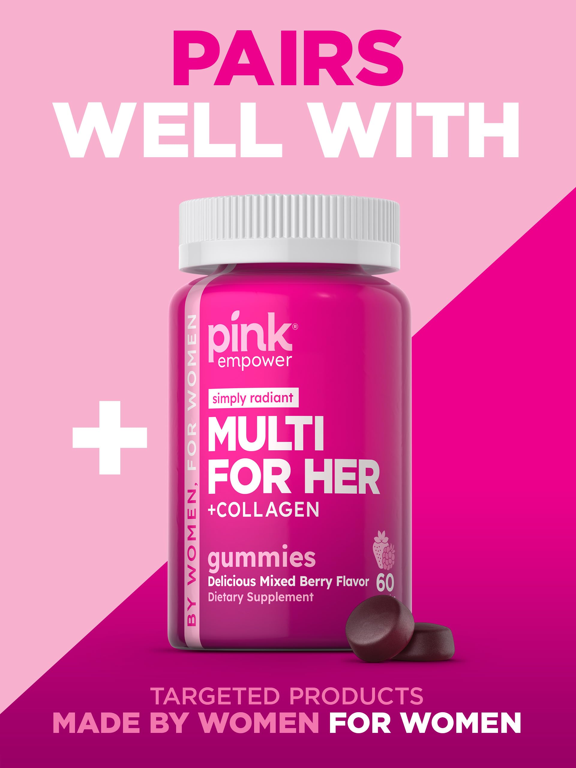 Foto 7 pulgar | Gomitas Supplement Pink Hair Skin Nails 60 Unidades - Venta Internacional
