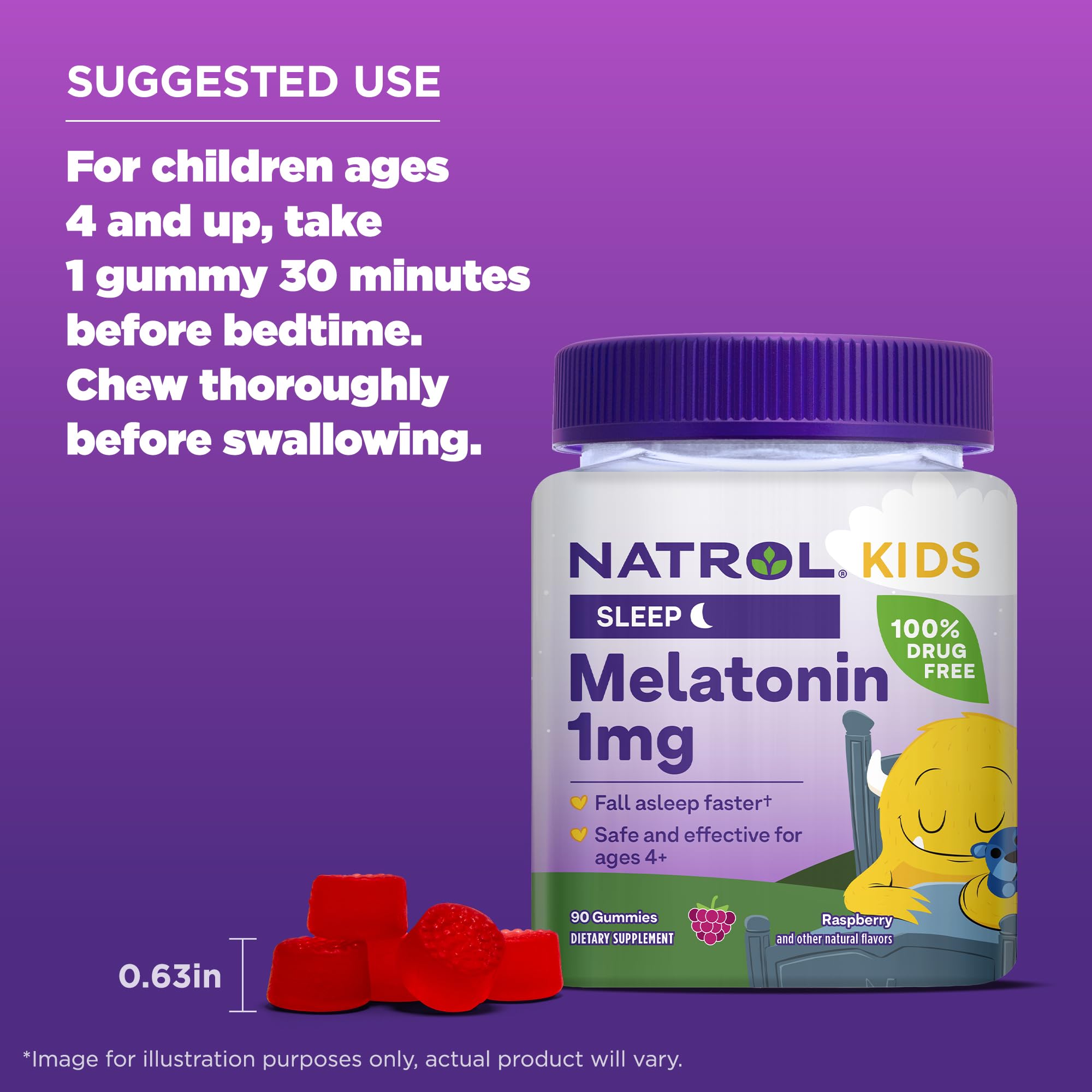 Foto 7 | Suplemento Natrol Kids de Melatonina 1 mg Gomitas para Dormir 90 Gomitas - Venta Internacional