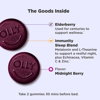 Foto 3 | Melatonina Gummy Olly Sleep Immunity 3 Mg con Vitamina C y Zinc - Venta Internacional