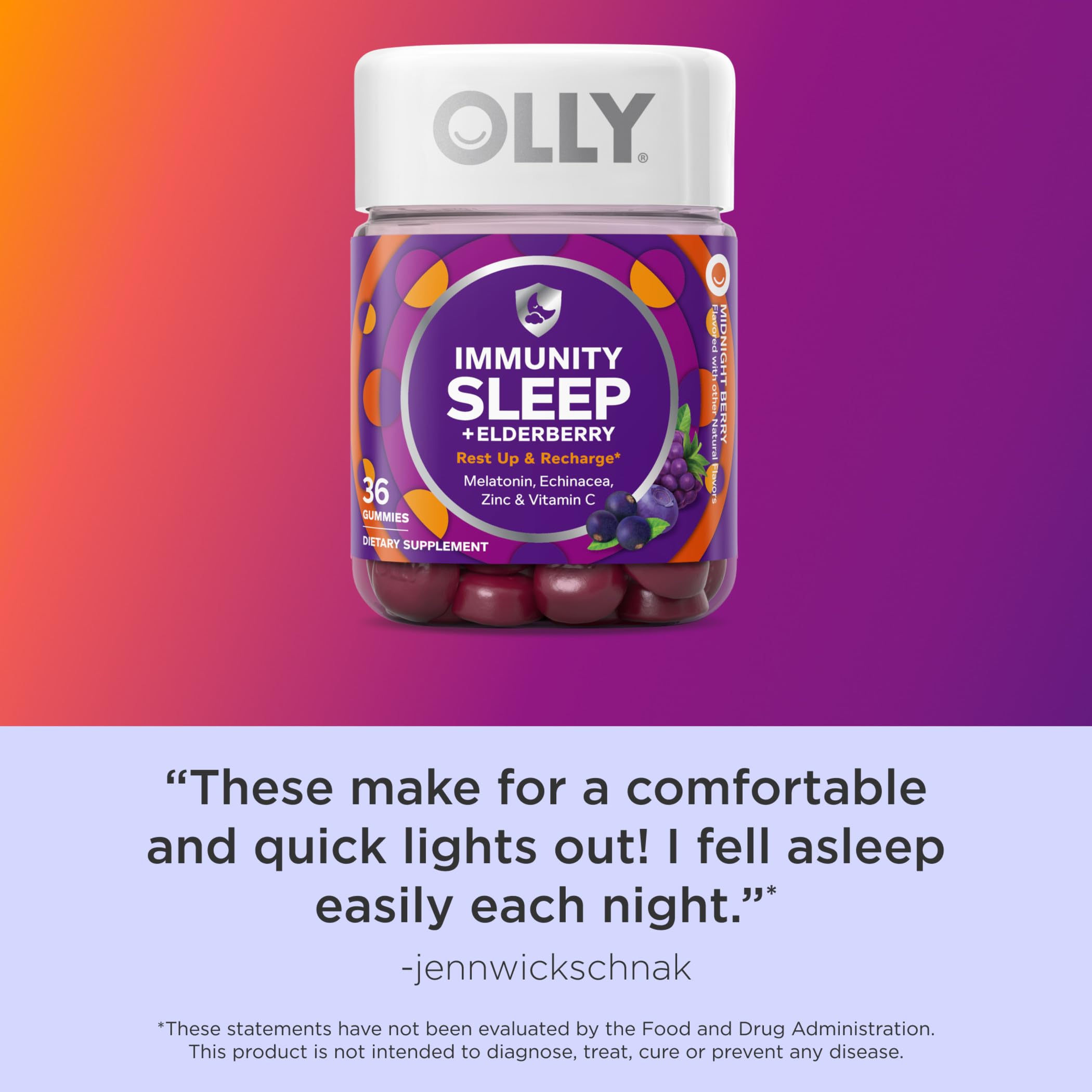 Foto 7 pulgar | Melatonina Gummy Olly Sleep Immunity 3 Mg con Vitamina C y Zinc - Venta Internacional