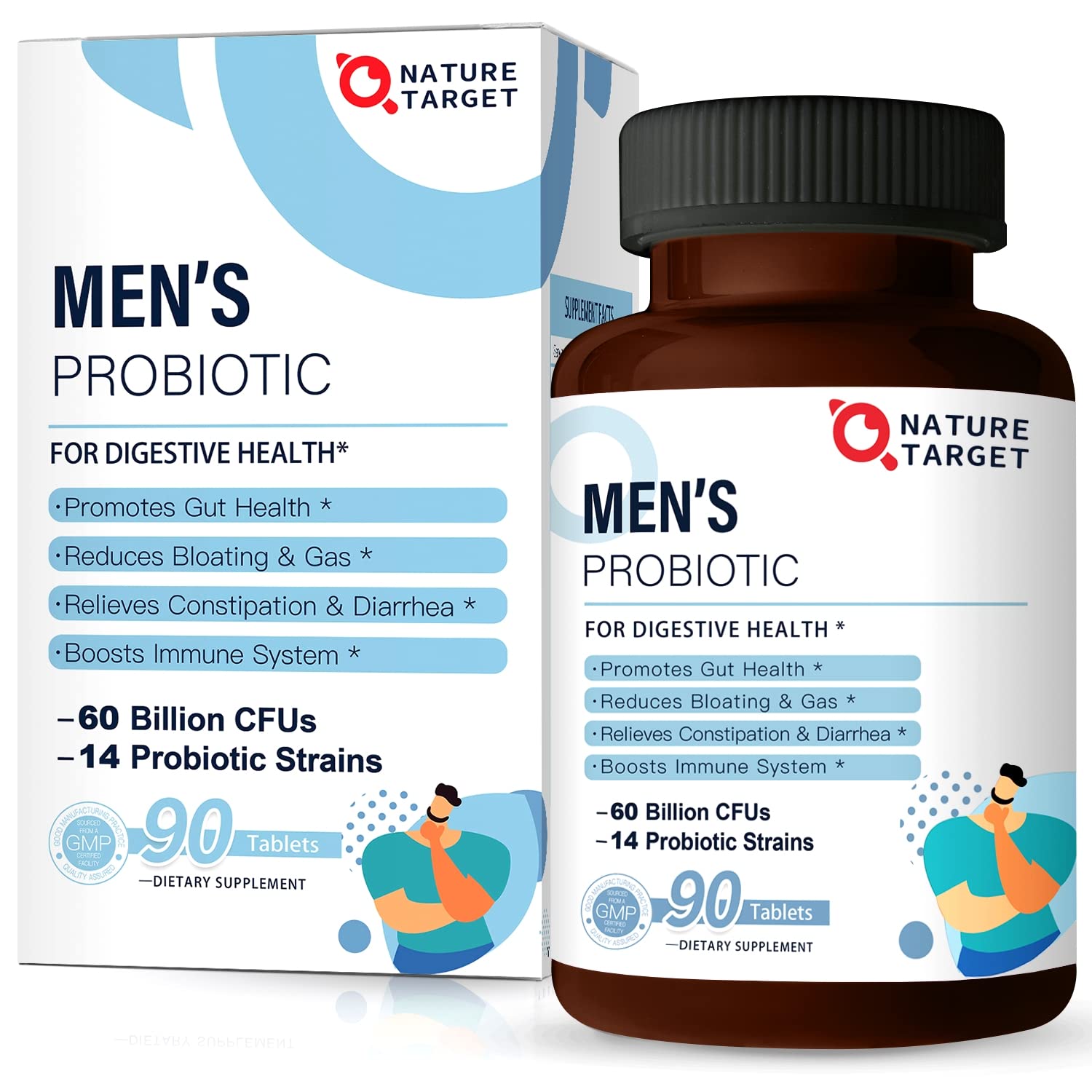 Foto 2 pulgar | Probioticos Nature Target Salud Digestiva E Inmunológica 90 Comprimidos - Venta Internacional