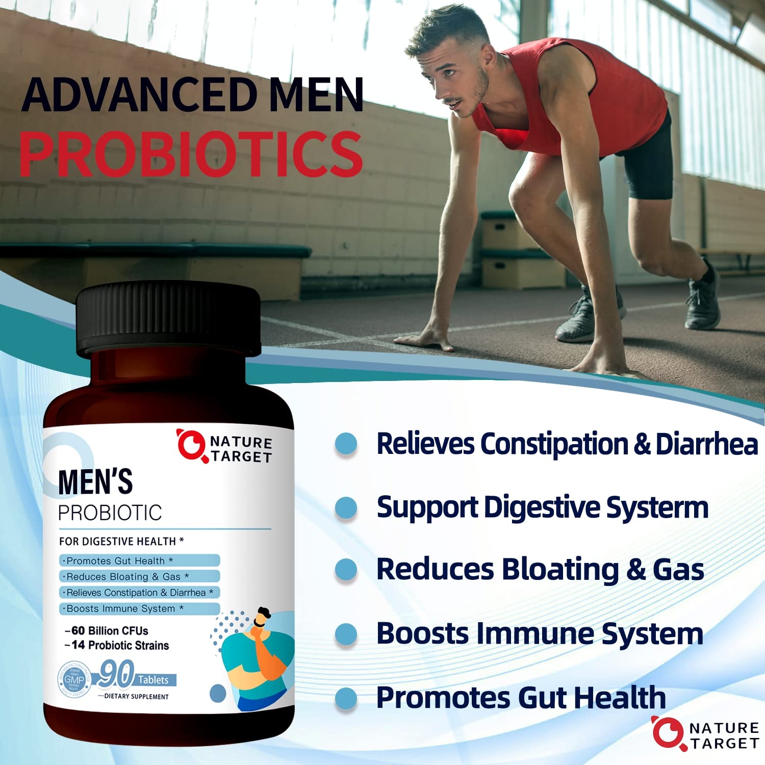 Foto 7 pulgar | Probioticos Nature Target Salud Digestiva E Inmunológica 90 Comprimidos - Venta Internacional
